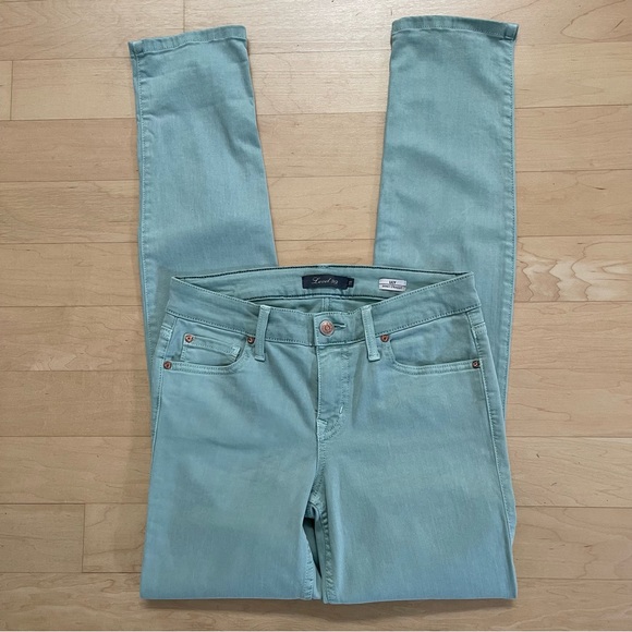 Level 99 - Mint Green Lily Skinny Straight - Size 27 - Picture 2 of 4
